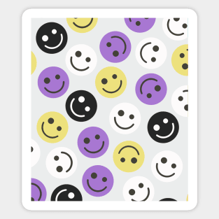 Nonbinary Happy Faces Sticker